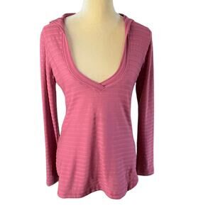 Ibex Long Sleeve Hoodie Layer Rosy Pink Top Shirt Size Small Flaw